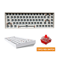 Miniatyrbillede 1 af 5: TESTER68 Trådløst Bluetooth Tastatur Hot Swap Mekanisk Tastatur Kit Gamere 2.4G DIY Til 3/5 Pin Switch Aksel Base 68 Taster With Red switch