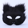 Miniatyrbild 2 av 5: Furry Fox Mask Halv Ansikte Ögonlapp Cosplay Rekvisita Halloween Jul Karneval Party Djur Cosplay Mask Long-grey