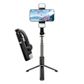 Miniatyrbillede 3 af 5: Trådløs Bluetooth Selfie Stick Dobbelt Fyldlys Stabilisator Anti Shake Multifunktionel Telefonholder