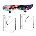 Miniatyrbild 3 av 5: 1 Par Skateboard Väggfäste Akryl Skate Board Väggfäste Display Rack Inomhus Flytande Skateboard Förvaringshållare