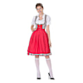 Pikkukuva 5 / 5: Naisten Oktoberfest-asu Saksalainen Dirndl-mekko Baijerilainen karnevaalijuhla-asu, 100% uusi Red 2XL