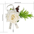 Miniatyrbilde 2 av 4: 4 stk Bryllupsknapphull, Hvite Rose Corsage Knapphull Blomster med Nål Klipp