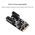 Miniatyrbilde 2 av 5: M2 PCIE NVMe SATA6G 2 Port SATA III 6Gb/S M.2 22X42 M Key og B Key Kontroller Adapterkort JMB582