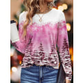 Miniatyrbild 1 av 5: Ny Dam T-shirt Julgran Tryck T-shirts Toppar Långärmad Casual Toppar Mode Rund Hals Normal Passform Y2K Kläder För Tjejer CTZH231026SDB31 L