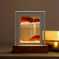 Miniatyrbild 2 av 5: Rörlig Sandkonst Dekorativ Nattlampa Dimbar 3D Djuphavs Sandlandskap Rörelsedisplay Konstnärlig Dekor