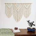 Miniatyrbild 1 av 4: Stor Väggbonad Boho Chic Vävd Tapestry Blad Tofs Konst Bomullsrep Bohemisk Macrame Väggdekor för Sovrum Vardagsrum Lägenhet Bakgrund