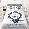 Miniatyrbild 2 av 5: 3D Katt Kung Drottning Påslakan Härligt Husdjur Kitty Sängkläder Set För Barn Pojkar Flickor Tecknade Djur Vit 2/3st Polyester Täcke