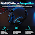 Pikkukuva 2 / 5: MASACEGON H10 Langaton Kuulokemikrofoni Bluetooth-Yhteensopiva 2.4G Pelikuulokkeet Mikillä PC/PS4/Xboxille/