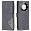 Miniatyrbillede 1 af 5: BINFEN COLOR BF05 Kompatibel med Huawei Mate 60 Pro / Mate 60 Pro+ Wallet Præget Læder Telefon Cover Stativ Black