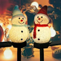 Miniatyrbild 2 av 5: Vattentät Solcell Snögubbe Lampa Utomhus Snögubbe LED Trädgårdslampor Jul Gräsmatta Snögubbe Landskapsljus Markplugg Lampor red
