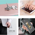 Miniatyrbillede 4 af 5: 4 Stykker Telefon Baguupport, Metal Ringholder 360 Graders Rotation Ringgreb til Mobil Smartphone Holder, Tablet Holder, Bilholder