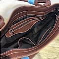Pikkukuva 5 / 5: Naisten retro tyylinen kangaskassi, suuri olkalaukku, crossbody-ostoskassi Coffee 35x33x10cm
