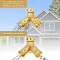 Miniatyrbilde 4 av 5: Messingfordeler, 3/4\" Hagekran Y-splitter Dobbel Slangekobling 2 Veisgold1stk