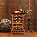 Miniatyrbild 3 av 5: Miniatyr Byrå Sovrum Sängbord Förvaringslåda Skåp Modell Scendekor