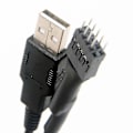 Pikkukuva 3 / 3: 9-nastainen uros - ulkoinen USB A -uros PC-emolevyn sisäinen datakaapeli Hfmqv Ha
