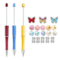 Miniatyrbilde 1 av 5: Perlepennsett med fargerike silikonperler for DIY pennelagingssett for kvinner, barn, studenter, kontor og skole