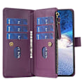 Pikkukuva 4 / 5: BF Style-19 Yhteensopiva Oppo A74 / A93 / A54 5G:lle Vetoketjutasku PU-nahkainen Puhelinkotelo Lompakko Jalustalla DarkPurple