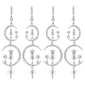 Miniatyrbillede 2 af 5: 2 Par Øreringe Legering Diamant Romantisk Måne Stjerne Mode Smykker Kvinder Piger Tilbehør Hvid