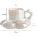 Miniatyrbillede 5 af 5: Kaffekop med blomsterformet underkop, kaffekopsæt, keramisk krus, tekop og underkop, krus og underkop