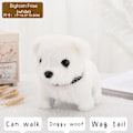 Miniatyrbillede 5 af 5: Smart Gående Elektrisk Plyslegetøj Teddy Robot Hundelegetøj Hvalpe Plys Julegave Labrador White