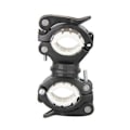 Miniatyrbilde 3 av 5: 360 graders roterende sykkellys dobbel holder LED frontlykt lampe pumpe styrefeste