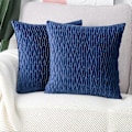 Miniatyrbilde 3 av 5: Sett med 2 Supermyke Putedekorputer i Velur 45x45 cm Blå Firkantet med Tekstur Luksuriøs Stil Putetrekk Putevar for Sofa Soverom