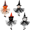 Miniatyrbilde 1 av 5: 4 Pakning Halloween Dekorasjon Spøkelse Gresskar Svart Katt Hengende Anheng bd