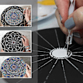 Miniatyrbillede 2 af 4: 8 stk. sorte runde papmandalapapirer DIY-pap til kunstnere, malere, kunstforsyninger NHM