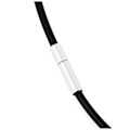 Pikkukuva 4 / 5: 2 mm leveä nahkaköysi kaulakoru metalliseosketju kaulakoru musta hopea miehelle pituus 51 cm