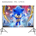 Miniatyrbillede 2 af 5: Nye Tegneserie Sonic Festartikler Drenge Fødselsdagsfest Engangsservice Sæt Papirtallerken Kop Servietter Baby Shower Dekorationer candy box 6pcs