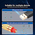 Miniatyrbillede 3 af 5: USB til Optisk Lydadapter USB A til Fiberoptisk Lyd SPDIF Portforbindelse Lydkonverterkabel