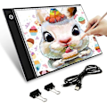 Miniatyrbilde 1 av 5: LED Lysplate A4 Lysbord Lampe Plate Bærbar Lysplate Lysstyrke Dimbar