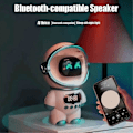 Miniatyrbild 5 av 5: Smart Astronaut Bluetooth-högtalare Portabel Stereo Ai Interaktivt Ljud Med Väckarklocka Stöd Tf/fm Bordsklocka Rosa