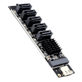 Pikkukuva 1 / 5: Adapterikortti TYPE-C - SATA 5-porttiseen SATA3 6Gbps USB10G -laajennuskorttiin JM575+JMS580