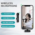 Miniatyrbillede 3 af 5: K9 Trådløs Lavalier Mikrofon 2 x Sender med Lightning Receiver Smart Støjreduktion Bærbar 2.4GHz BT Mic til Live-stre