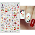 Miniatyrbild 2 av 5: Jul Nagelstickers Nagelkonst 5 Ark Självhäftande Nagelstickers Nageldekoration Nagelkonst Design Manikyr