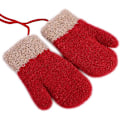Miniatyrbild 4 av 5: 1-5 År Röda Vantar Flickor Pojkar Tumvantar Stickade Termiska Flanell Tecknad Sammet Foder Tumvante Hel Finger Fluffiga Varma Hängande Hals Skid Snowboard Handskar
