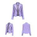 Miniatyrbillede 2 af 4: Læderjakke til kvinder, afslappet med lynlås. Fås i 12 farver Purple B XL