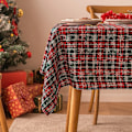 Miniatyrbild 1 av 5: Julbordsduk Snöflinga Rutig Bordsduk Julbordsunderlägg Rektangulär Festival Bordsöverdrag Jul Kök Heminredning Style F 140X260cm
