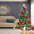 Miniatyrbild 3 av 5: Buffalo Pläd Julstjärnor Juldekorationer Julstjärna Julgransprydnader Julrutiga Blommor Dekor black and red plaid