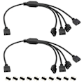 Miniatyrbillede 2 af 5: 2 stk. ARGB Splitter Kabel, 1-til-4 Hun til Hun 5V 3-polet Adresselig RGB Splitter Forlængerkabel