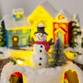 Miniatyrbilde 5 av 5: Jule Resin Håndverk Julelandsby Lysende Musikk Lite Hus Snømann LED Lys Julegave Hjem Dekor Ornamenter 2024 snowman