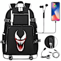 Miniatyrbillede 1 af 4: Venom Fashion Printet USB Ungdoms Skoletaske (1-4) Color-1