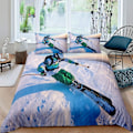 Miniatyrbild 2 av 5: Skidåkning Kung Drottning Påslakan Ungdomar Extremsport Spel Sängkläder Set Skidstavar Snowboard Täcke Örngott Polyester Quilt Örngott