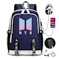 Pikkukuva 1 / 5: Bts Reppu USB Ladattava Reppu Suuri Kapasiteetti Opiskelijan Koululaukku Color-4