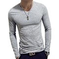 Miniatyrbild 1 av 5: Polo med hög krage för män, enfärgad, smal, elastisk, tunn, pullover, vår, höst, underkläder, polotröja, herrstickad blus, baströja, topp Gray 2 XL