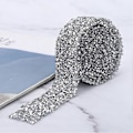Miniatyrbillede 3 af 3: 3 cm bred Rhinestone kæde trim Hotfix Resin diamant mesh bånd brudekjole bælte dekoration 180 cm