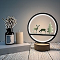 Miniatyrbillede 2 af 4: Sæsonbestemt & Julepynt Julehåndværk Dekoration Elg Trælampe Led Lys Natlampe Bordlampe Q