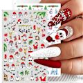 Miniatyrbild 1 av 5: Jul Nagelstickers Nagelkonst 5 Ark Självhäftande Nagelstickers Nageldekoration Nagelkonst Design Manikyr