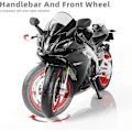 Miniatyrbilde 3 av 5: Aprilia RSV4 RR1000 Metall Støpt Motorsykkel Modell Leke (Svart)
